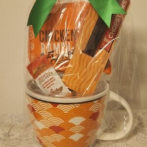 Orange Ramen Bowl Set with Chopsticks